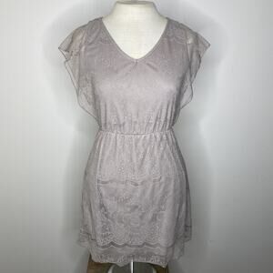 Rhapsody Gray Lace Mini Dress Size Small Cocktail Dress